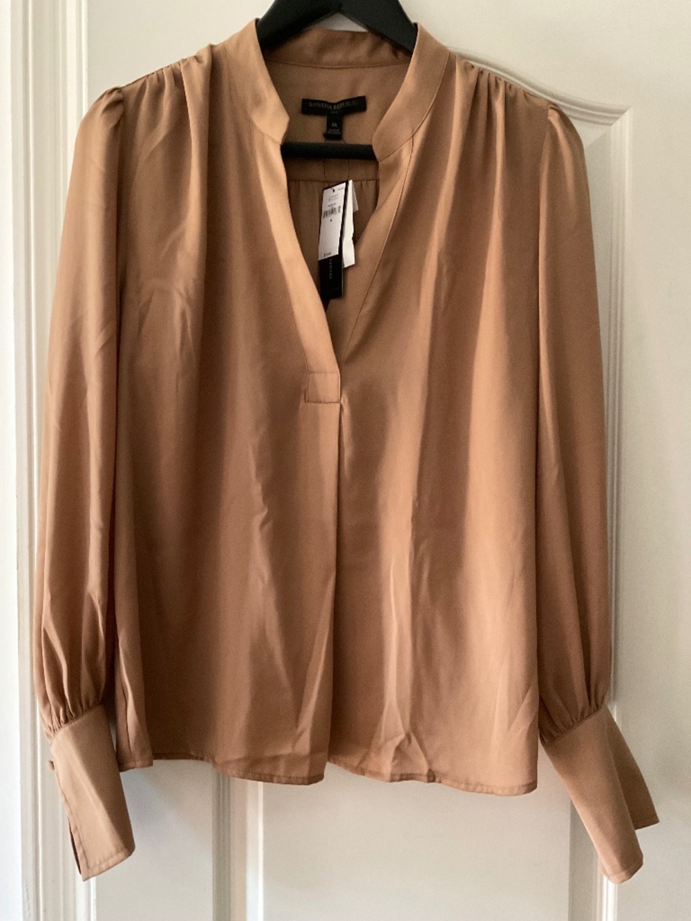 Banana Republic Silk Blouse, Warm Taupe, New with tags, Medium